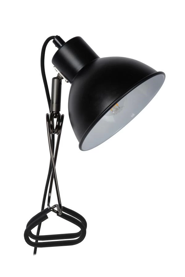 Lucide MOYS - Clamp lamp - 1xE27 - Black - turned off